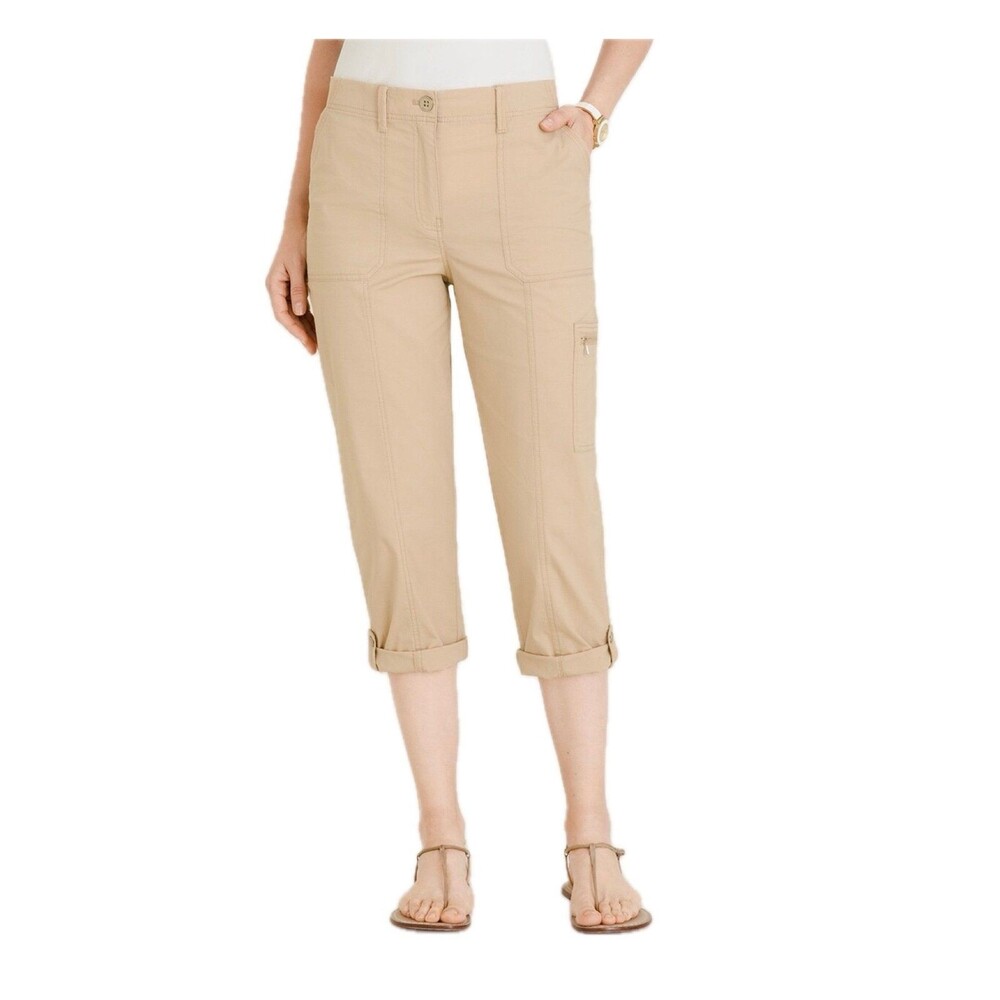 Chico's NWT Convertible Straight Leg Secret Stretch Cargo Crop Pants Petite 12